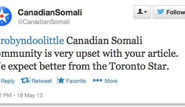 Community Group Challenges Toronto’s Star‘s Reporting About “Somali Drug Dealers”