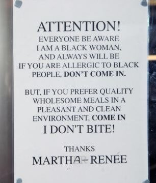 article-2359316-1ABE771C000005DC-466_306x423 ‘I am a black woman. If you are allergic to black people, don’t come in’: Yorkshire cafe owner warns potential customers she ‘doesn’t bite’ after previous bad reactions
