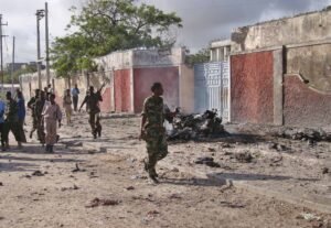 Somalia government soldiers secure the s