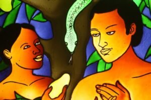 Stained glass : Adam & Eve