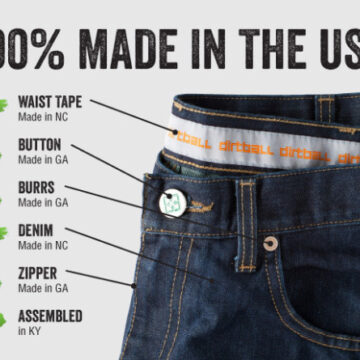 These jeans are made from recycled water bottles