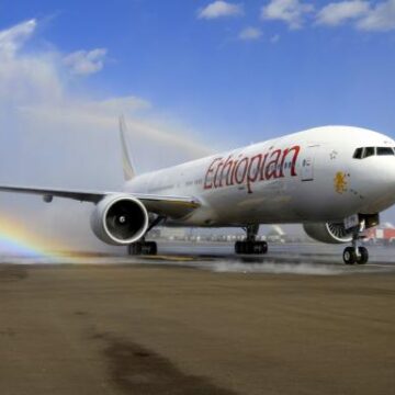 Ethiopian Airlines' newly acquired Boeing 777-300ER aircraft, with a seating capacity of 400 passengers, arrives at the Bole International Airport in Capital Addis Ababa Ethiopian Airlines adding four routes in three days