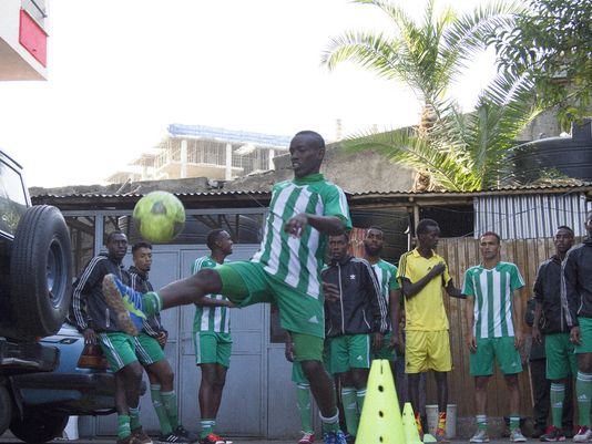 Somaliteam Practicing in a car park: World Cup qualifying for Somalia’s team
