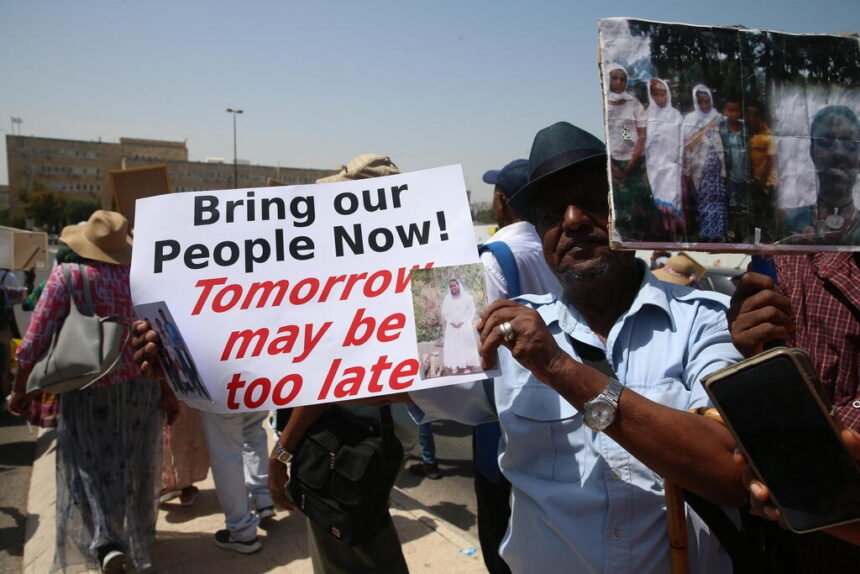 Ethiopian Israeli protesters block Jerusalem road in plea to rescue relatives left behind