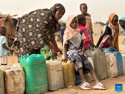 Sudan-IDPs collecting water in Tawila Darfur Fragile serenity-displaced Sudanese find momentary refuge in Tawila