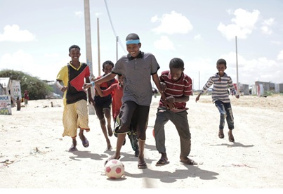 Somalia- children playing football South Korean Agency Joins UNDP to Tackle Extremism in Somalia