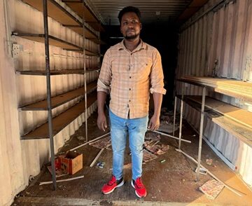 Durbin- South Africa- Ethiopian refugee at his looted shop Scared but staying: Some migrants dig in as South Africa turns hostile