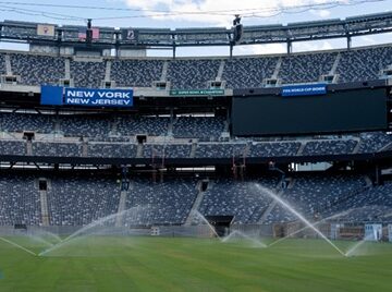Fifa World Cup-NY-NJ Stadium The World Cup final will be played on turf with mixed reviews. Rain might help