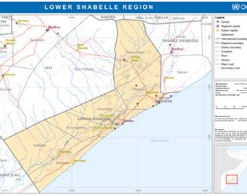 Lower shabelle map Civilian Casualties Reported After Shelling Near Jannaale in Lower Shabelle