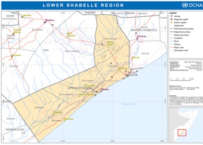 Lower shabelle map Clan Tensions Rise Again in Lower Shabelle as Somalia’s Internal Conflicts Continue to Shift