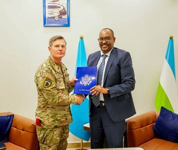 Puntland - Deni meets with AFRICOM General Claude Tudor Puntland, U.S. Expand Security Partnership as AFRICOM Agrees to Broaden Bosaso Base